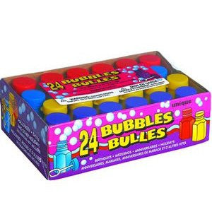 Unique - Plain/Multi Coloured Bubble Bottles - Pkt 24