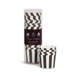 Paper Eskimo - Baking Cups - Black Stripes - Pkt 25