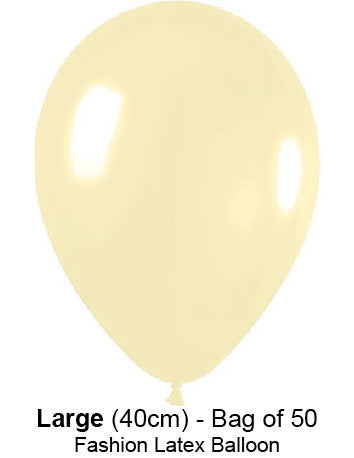 Qualatex - Fashion 40cm Balloons - Ivory - Pkt 50