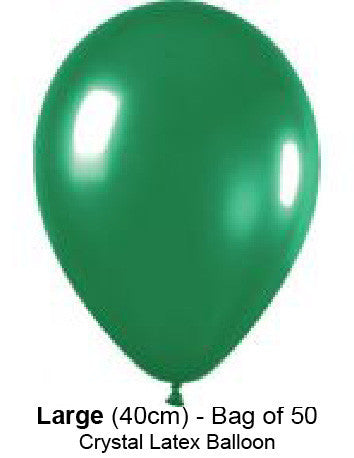 Qualatex - Crystal 40cm Balloons - Green - Pkt 50