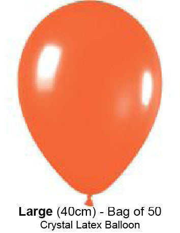 Qualatex - Crystal 40cm Balloons - Orange - Pkt 50