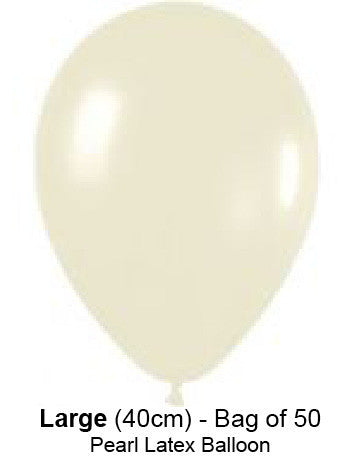 Qualatex - Pearl 40cm Balloons - Ivory/Cream - Pkt 50