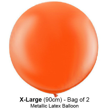 Qualatex - Crystal 90cm Balloons - Orange - Pkt 2