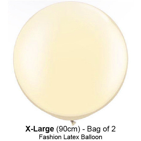 Qualatex - Fashion 90cm Balloons - Ivory - Pkt 2