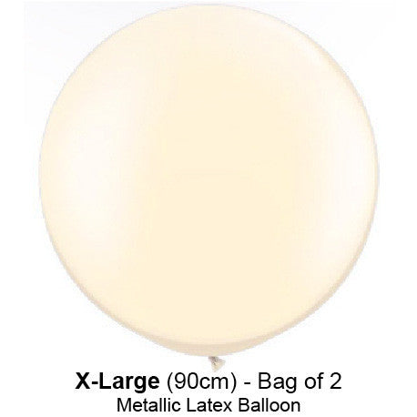 Qualatex - Pearl 90cm Balloons - Ivory - Pkt 2