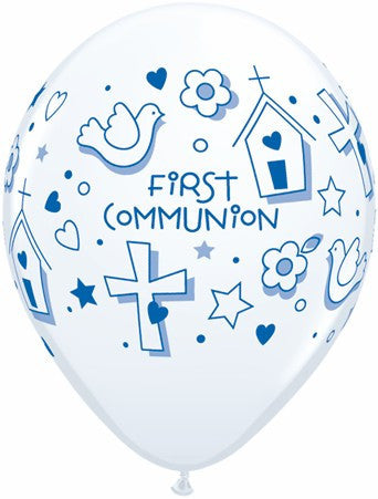 Qualatex - Printed 30cm Balloons - First Communion - Boy - Pkt 25