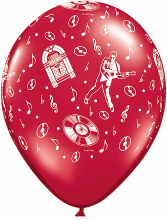 Qualatex - Printed 30cm Balloons - Rock n Roll-A-Round - Crystal Assortment - Pkt 25