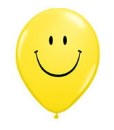 Qualatex - Printed 30cm Balloons - Smilie Face - Yellow - Pkt 25