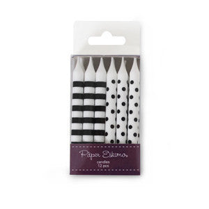 Paper Eskimo - Candles - Black Tie - Pkt 12