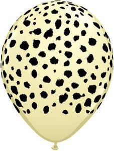 Qualatex - Printed 30cm Balloons - Cheetah Spots - Ivory - Pkt 25